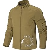 FREE SOLDIER Men's Waterproof Softshell Jacket Lightweight Fleece Lined Jacket Outdoor Hiking Windbreaker