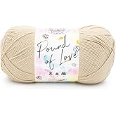 Lion Brand Yarn, Pound of Love Crochet Yarn, Sugar Cookie, Brown, 1 Pack | Large Skein Everyday Basic 100% Acrylic Worsted Weight Knit Fiber for Baby Blankets, Classic Afghans, Sweaters, Scarf Sets