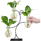 Renmxj 2025 New Desktop Plant Propagation Stations, Plant Terrarium with Metal Stand, 3 Bulb Glass Propagation Vases for Hydroponic Plants, Home Office Decor Planter Gardening Gifts for Women