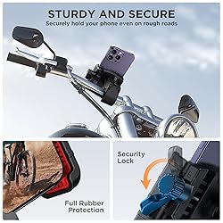 Miracase Motorcycle Phone Mount, [Support Video