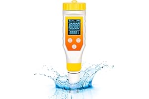 DEWFAT Hydrogen Water Tester,PH Meter 7 in 1 H2/TDS/EC/ORP/Salt/Temp with ATC & Backlight,Hydrogen Water Tester for Filtered Water, TDS Meter for Juice,Coffee,Your Plants.
