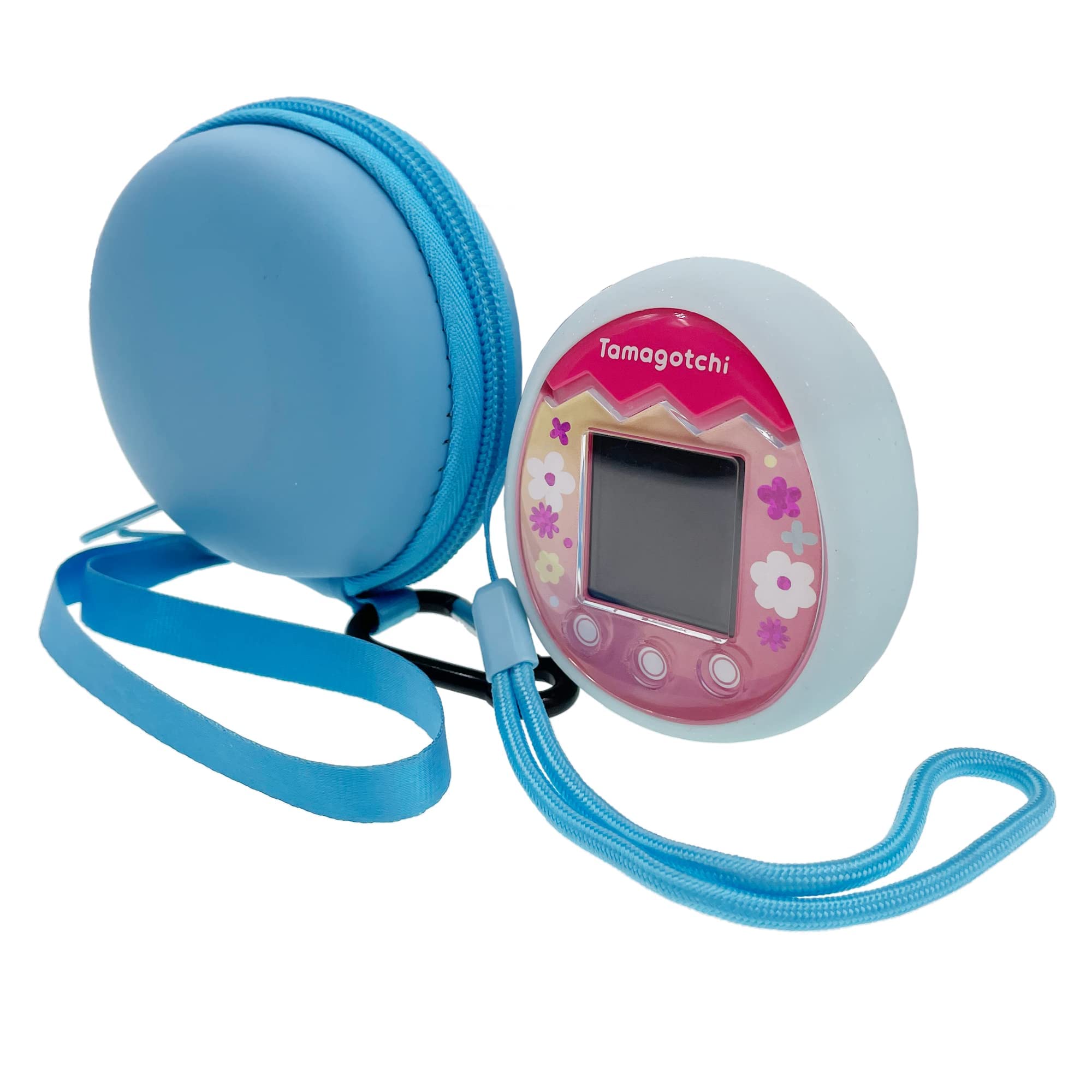 xcivi Hard Carrying Case and Silicone Skin Shell Cover for Tamagotchi Pix Virtual Interactive Pet Game Machine (Blue)