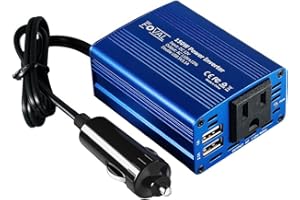 FOVAL 150W Power Inverter for Vehicles 12V DC to 110V AC Converter Car Adapter for Plug Outlet with 3.1A Dual USB Car Charger for Laptop, Road Trip Accessories