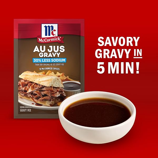 MCCORMICK 30% LESS SODIUM AU JUS GRAVY MIX, 1 OZ