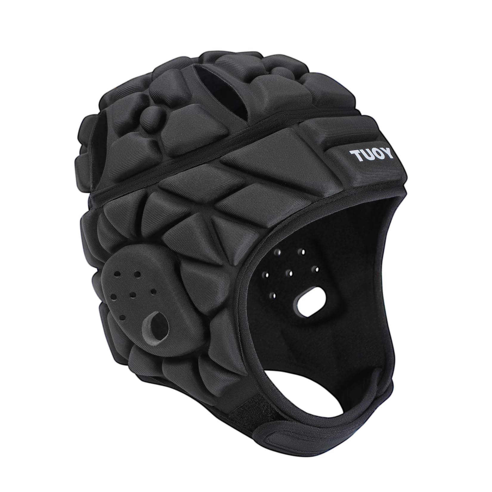 DGYAO Rugby Headguard Protective Headgear for Kids Boys Scrum Cap Padded Gear Helmet For Head Protection Black S