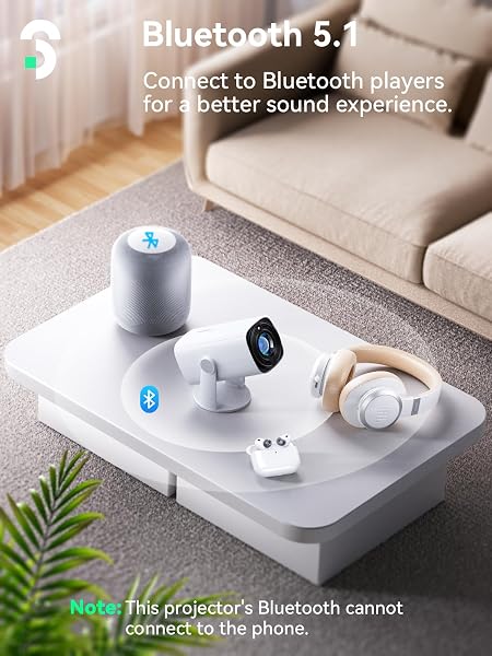 SOOMFON MINI PROJECTOR 1080P SUPPORT – PORTABLE SMALL VIDEO MOVIE PROJECTOR BLUETOOTH 5.1 AUTO KEYSTONE ELECTRIC FOCUS FOR BEDROOM/WALL/HOME/OUTDOOR/IPHONE/ANDROID/TV STICK