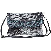 Myra Bag Blue Crescent Hand-Tooled Bag S-3995