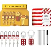 Lockout Tagout Station with Loto Devices, 5 Pack Safety Lock Set, Lockout Tagout Station Safety Kit Electrical Loto Devices, 25 Do Not Operate Tags