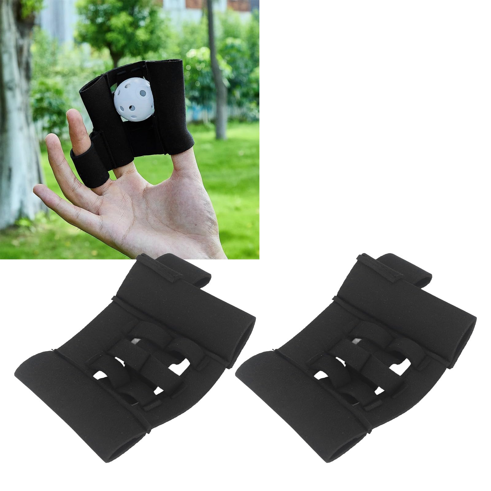 Vitdipy 2Pcs Baseball Training Gloves, Black Soft Comfortable Mini Durable Baseball Training Catching Gloves for 1.5 To 2.4 Inches Ball