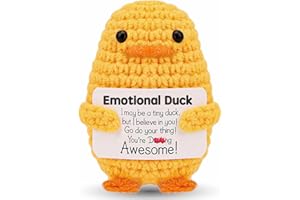 HOEDIA Dad Gifts Handmade Emotional Duck - Gift for Him Her Husband Wife Father's Day Positive Crochet Inspirational Gifts with Cards - Cute Knitted Funny Support Pickle Potato Friend Women Men Birthday