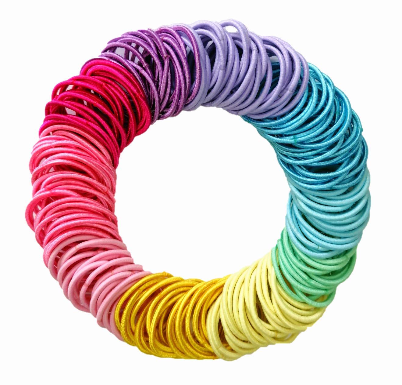 Hair Ties, Elastic Hairbands 200 Pieces Ponytail Holders Hair Tie,Colorful Hair Rope Thin Hairbands For Girls Women(2.5 x 0.2 cm)
