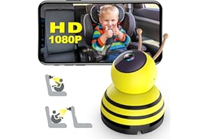 BANBLEX Baby Car Camera, WiFi 1080P Rear Facing Car Seat Camera HD Night Vision Safety Car Seat Camera 360 Rotation Car Baby Monitor Wireless Easy Install Cute Little Bee Backseat Camera A28 Baby Car Mirror