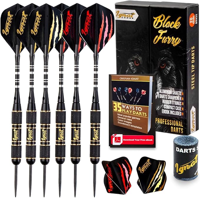 Ignat Games Steel Tip Darts Professional Darts Set with Aluminum