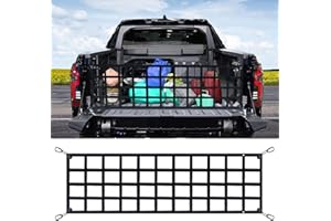 Tailgate Net for Pickup Truck Bed - Cargo Trucks Bed Divider for Full Size Truck 60'' x 18'' (Black) - Mesh Tail gate Competi