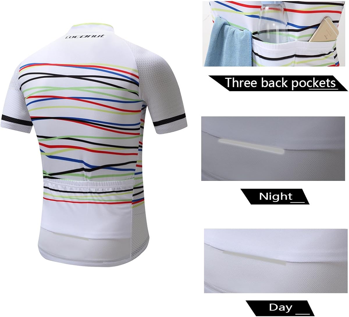 Summer Men's Cycling Jersey Road Bike Jersey Cycling Bib Shorts with 4D Padded Cycling Clothing Set for Men: Clothing