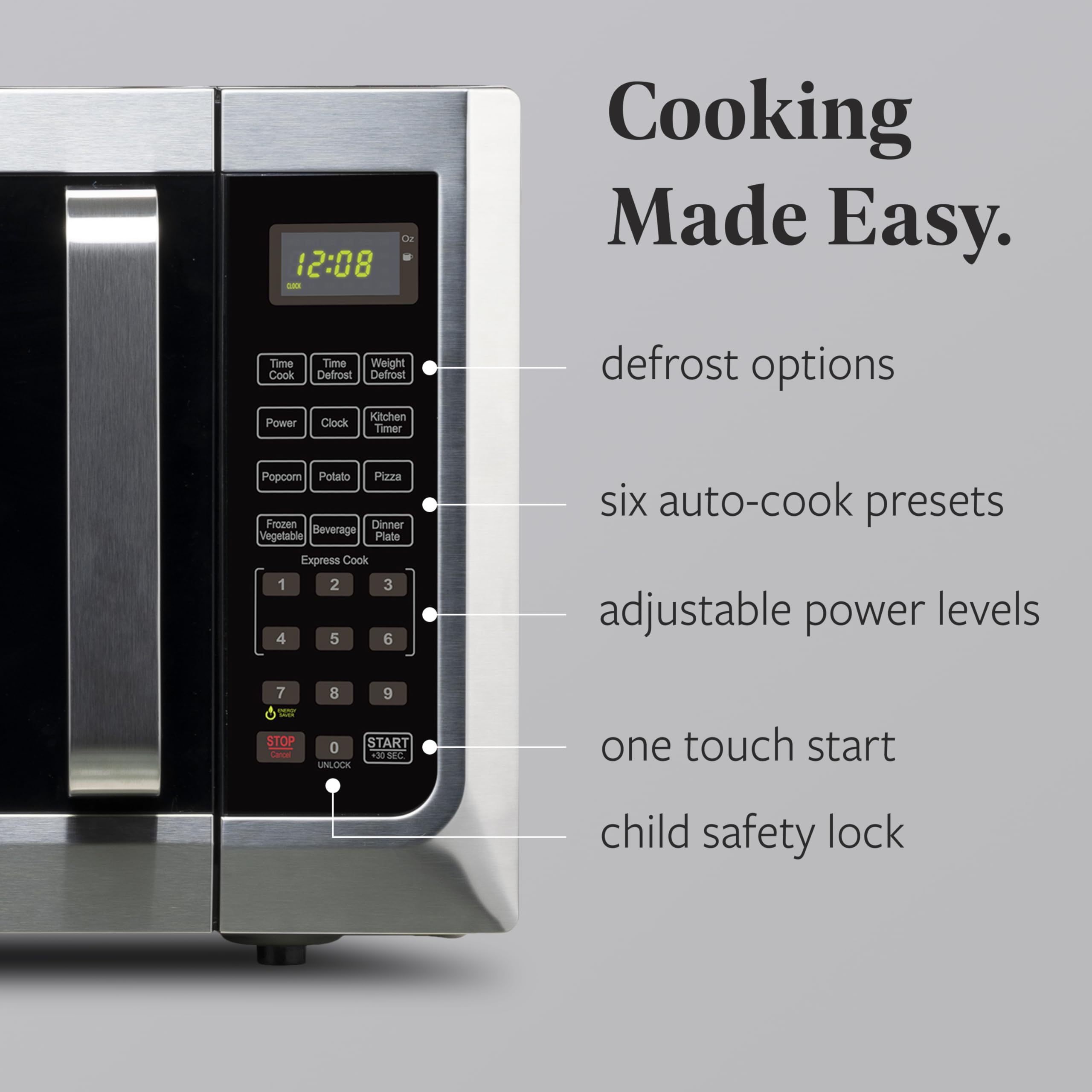 Farberware Countertop Microwave 1100 Watts, 1.3 cu ft - Microwave Oven With LED Lighting and Child Lock - Perfect for Apartments and Dorms - Easy Clean Stainless Steel