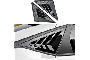 KEALAS for 11th Gen Civic Hatchback Sport Style Rear Side Window Louvers Air Vent Scoop Shades Cover Trim for Honda Civic Hatchback 2022 2023 2024 2025-Glossy Black