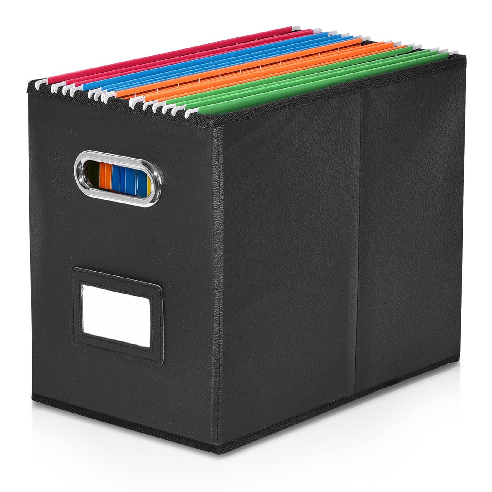 Umtiti A4-Size File Organizer Box（Folders not included. File Folder Storage, Durable Hanging Lidless File Box for Office/Decor/Home,Black.XS