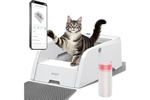 KYKY Self Cleaning Litter Box, Upgraded Automatic Cat Litter Box Self Cleaning with APP Control, Large Open Design for Single/Multiple Cats, Anti Pinch and Odorless