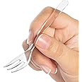 Tasting Mini Forks 100CT - LORESO Clear Mini Plastic Forks For Fruit, Dessert and Frozen cakes, BPA Free, Reusable 3.8 Inches - Pack of 100