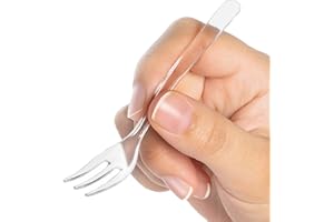 LSR LORESO Tasting Mini Forks 50CT - LORESO Clear Mini Plastic Forks For Fruit, Dessert and Frozen cakes, BPA Free, Reusable 3.8 Inches - Pack of 50