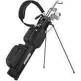 RIOROO Golf Stand Bag, 3 Way Lightweight Par 3 Golf Bag Dividers Fits Up to 9 Clubs, Easy to Carry Pitch n Putt Golf Bag for Driving Range and Executive Courses