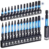 toolant Impact Torx Bit Set 27pcs (TT7-TT40), S2 Steel Security Torx Bit Set, Tamper Proof Star Bit Set with CNC Machined Tip