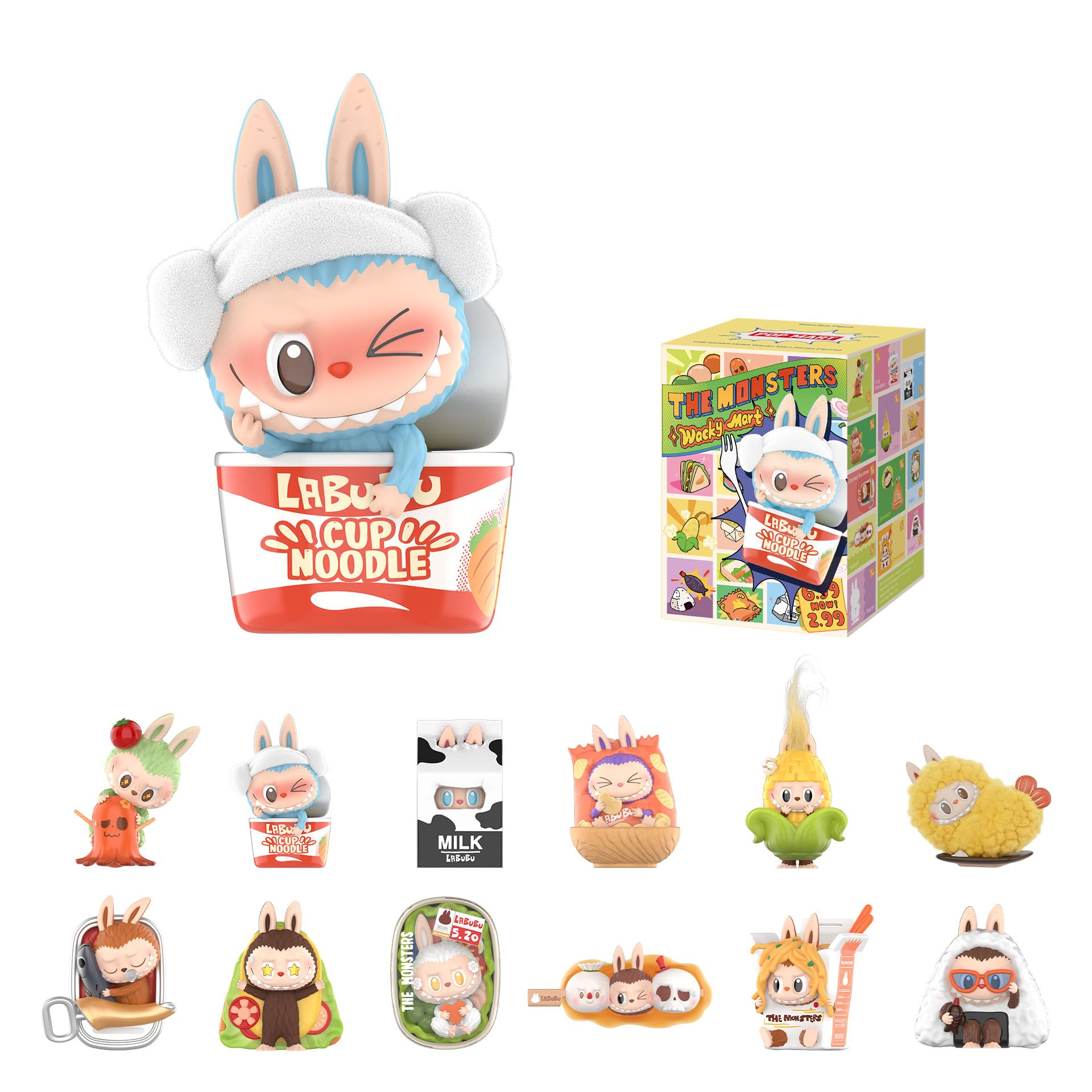 Photo 1 of POP MART The Monsters Wacky Mart Series Blind Box Figures, Random Design Action Figures Collectible Toys Home Decorations, Holiday Birthday Gifts for Girls and Boys, Single Box