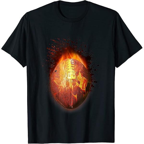 Amazon.com: Football Flame Burning Soccer Ball Football T-Shirt