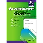 Webroot Internet Security Complete | Antivirus Software 2025 | 5 Device | 1 Year Keycard for PC/Mac/Chromebook/Android/IOS + Password Manager, Performance Optimizer and Cloud Backup | Packaged Version
