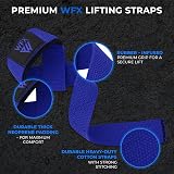 WFX Weight Lifting Straps Wrist Support Padded Neoprene Blue view 2