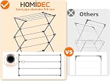 HOMIDEC 3-Tier Clothes Airer Grey, Durable Steel, Folding Design view 3
