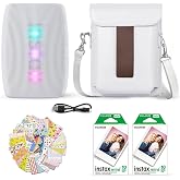 Fujifilm Instax Mini Link 3 Smartphone Printer Clay White + Fuji Film Value Pack (20 Sheets)+ Shutter Accessories Bundle, Incl. Protective Case, 20 Sticker Frames, USB Type C Cable