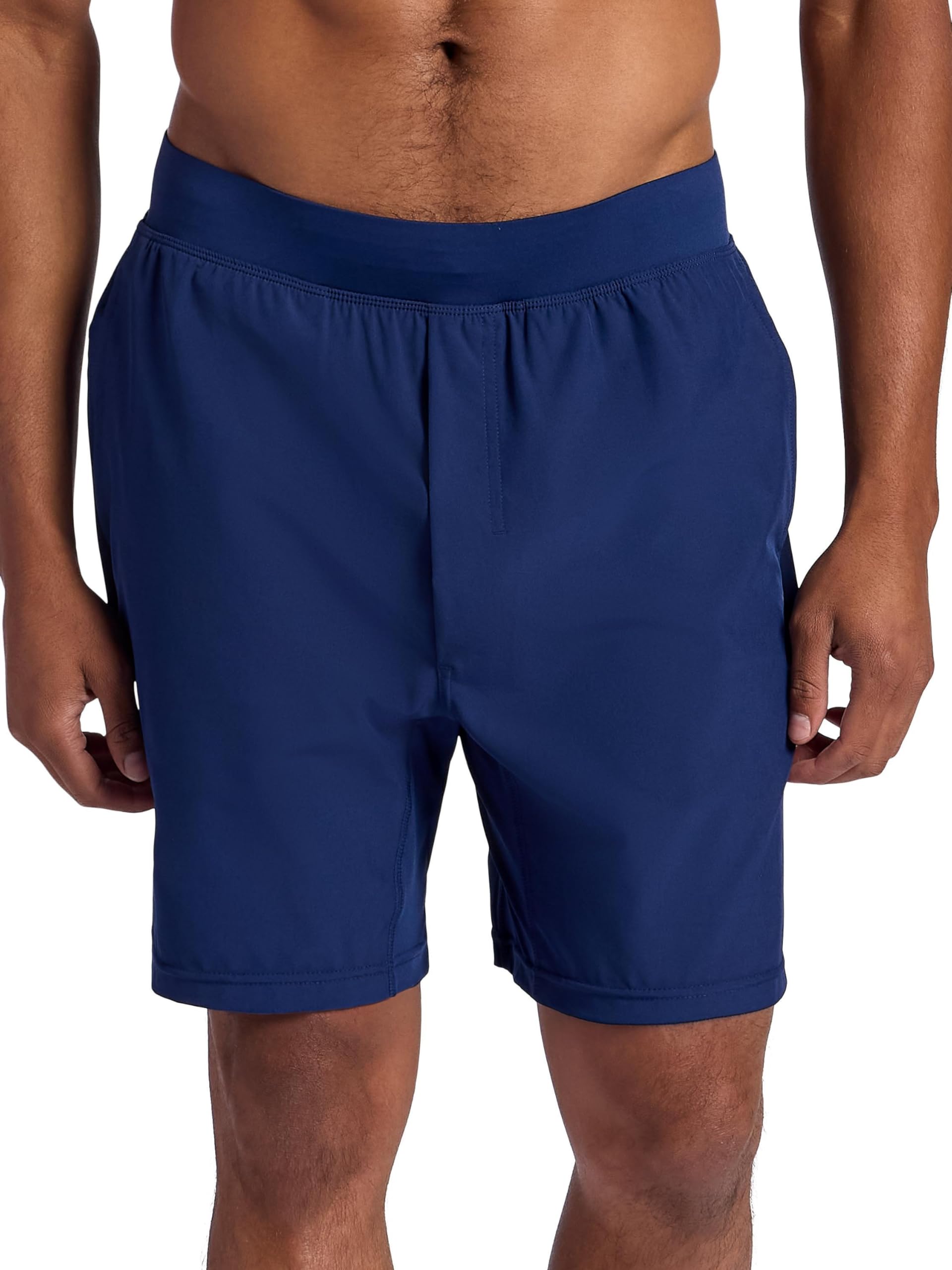 Gaiam Men’s Upside 7” Short with Liner, Standard Fit, Stretch Lightweight Material, Moisture-Wicking, Medieval Blue, Large