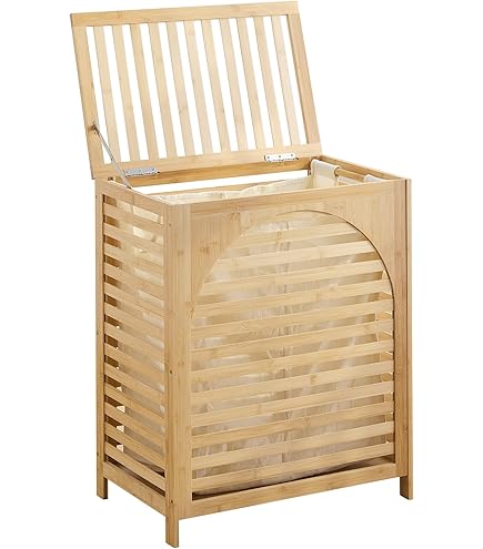 Bamboe tafellamp naturel met zwart
