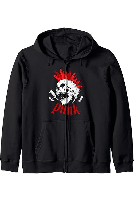 Calavera Sudaderas Punk Rock Accesorios Moto Custom Sudadera Punk