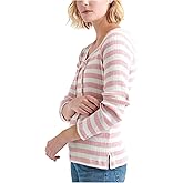 Lucky Brand Womens Stripe Lace-up Henley Top