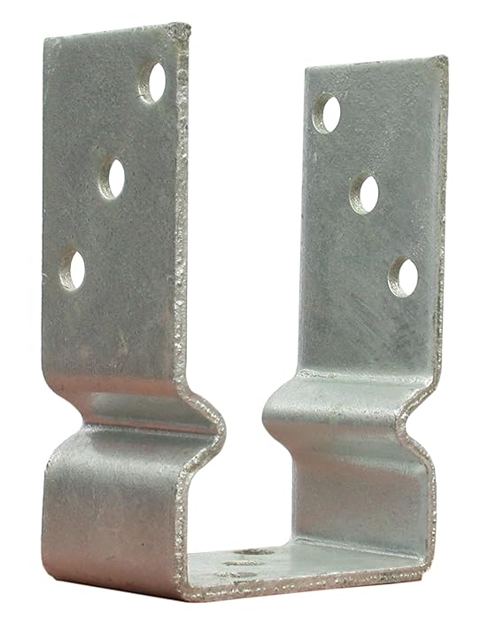 Pfostenträger mit Sicke/Wulst zum Aufdübeln feuerverzinkt für Holzpfosten 12 cm DD
