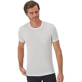Hanes Men's Perfect Flex Crewneck Tee, 1-Pack, Stay Tucked Fitted Undershirt, Slim Fit Tight on Arms, White & Black
