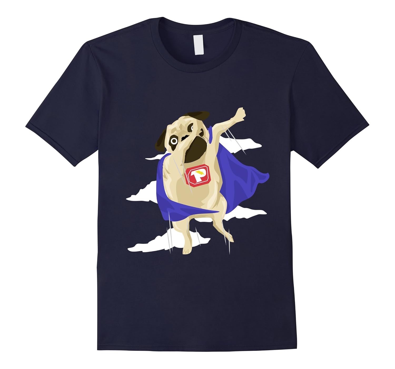 Funny Dabbing Superhero Pug Dog Lover Graphic Tshirt Tee-ANZ