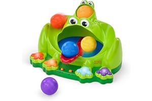 Bright Starts Poppin' Ball Frog Ball Play Toy, Launching, Bouncing & Ramp Racer Toy, Crawl and Chase, Unisex, 6 Months+