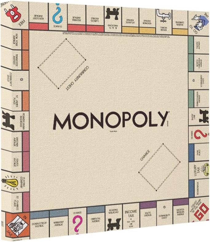Number Crown Canvas Picture Frames Vintage Monopoly Game Board Hand Painted Canvas Art