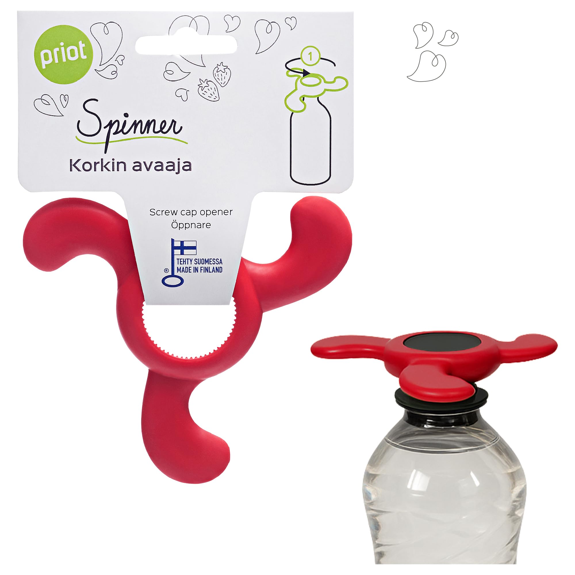 Priot Spinner Bottle Opener | Bottle Screw Cap Opener | Twist Open Caps for Weak Hands, Kids, Seniors, People with Arthritis