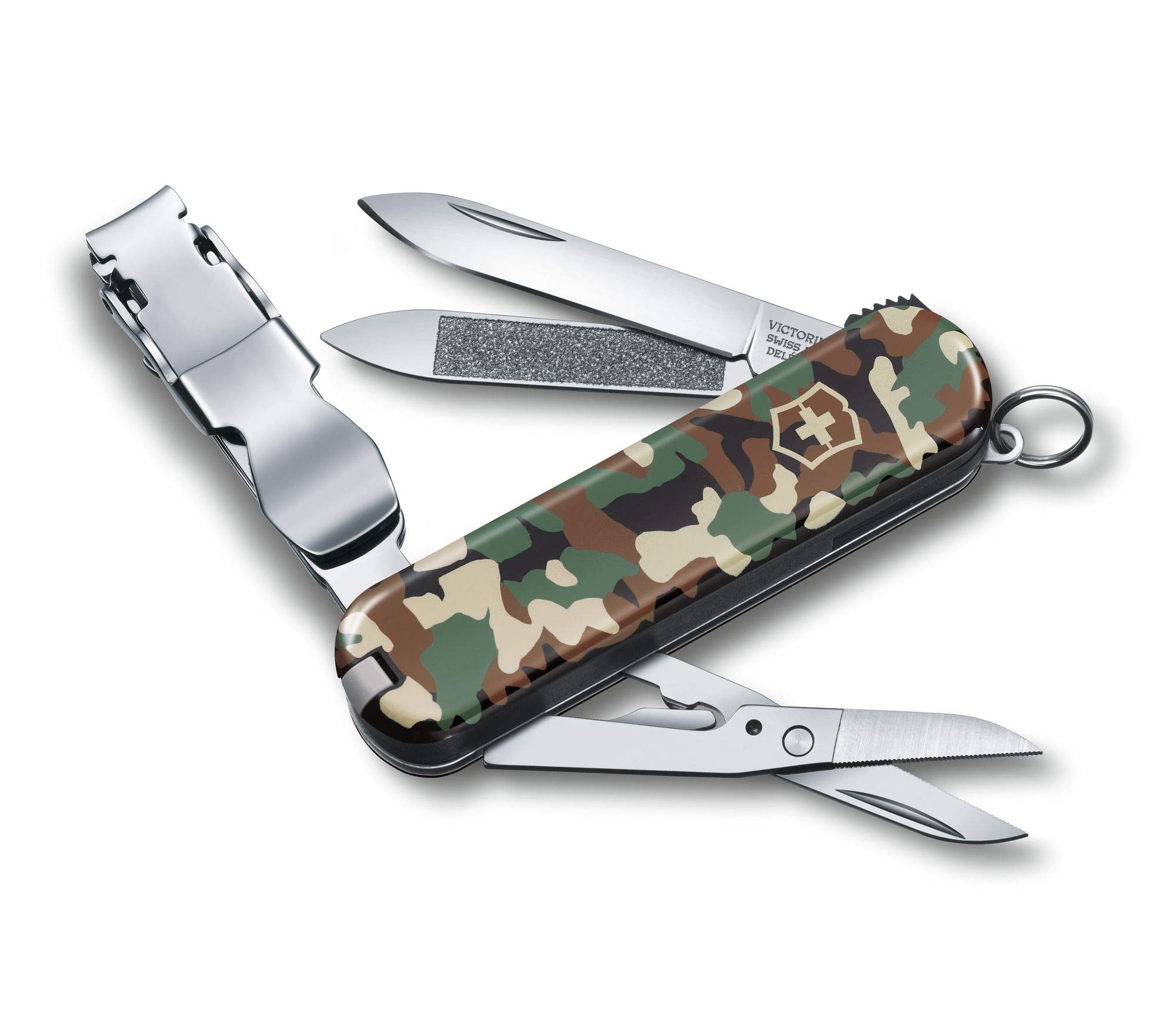 Victorinox Nailclip 580, Swiss Made, 8 Functions, Nail File, Nail Clipper, Blade, Scissors, Camouflage