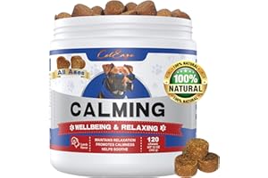 ColEaze Calming Chews for Dogs - Dog Anxiety Relief,Dog Calming Treats, Dog Calming Chews, Aid with Anxiety Separation, Barking, Vet Visits, Travel, Thunderstorms, Lamb Flavor 120 Count 12 oz