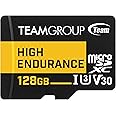 TEAMGROUP HIGH Endurance 128GB Micro SDXC UHS-I U3 V30 4K 100MB/s (Designed for Monitoring) Stable Durable Long Lasting Flash Memory Card, Support 4K & Full HD Video Recording TTUSDX128GIV3002
