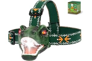 Niovexium LED Dinosaur Headlamp for Kids, Children's Toy Flashlight T-Rex Dinosaur Toys for Age 3 4 5 6 7 8 9 Years Old Kids, Camping Hiking Gear for Boys Girls