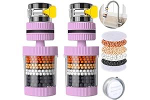TAIKCSUT 2 Pack Sink Water Filter Faucet, Faucet Filter, 360° Rotating Faucet Filters Purifier Kitchen Tap Filtration Removes Chlorine Fluoride Heavy Metals Hard Water for Home Bathroom & Kitchen