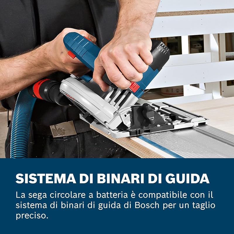 06016A2101 Sega Circolare a Batteria GKS 18V-57 G System, Ø Lama: 165 mm, Profondità di Taglio: 57 mm, Batterie e Caricabatteria non Inclusi, in Valigetta L-BOXX, , 18 volts