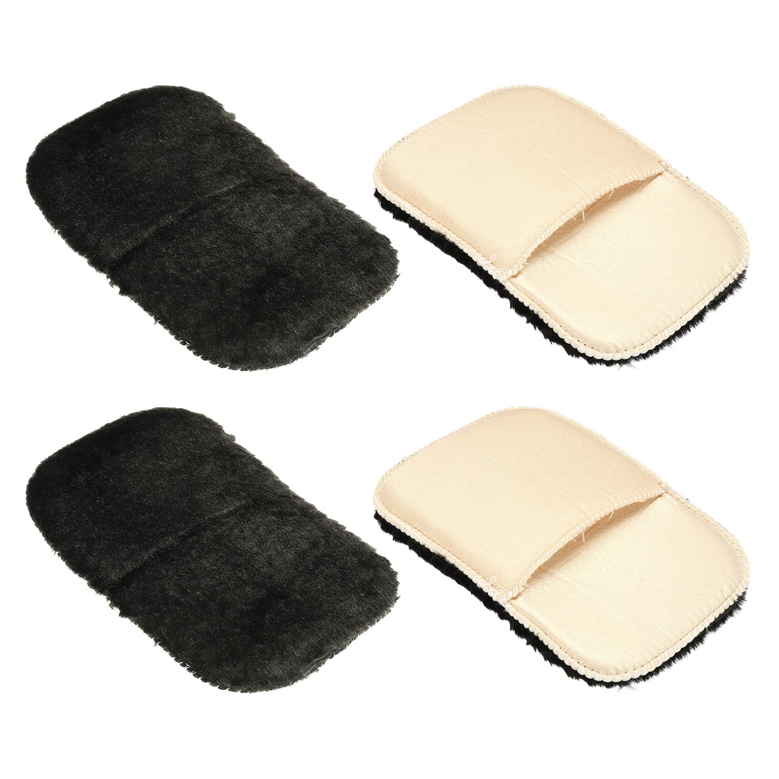 PATIKIL Shoes Polishing Gloves, 4 Pack Cleaning Shine Cloth for Leather Boots, Black